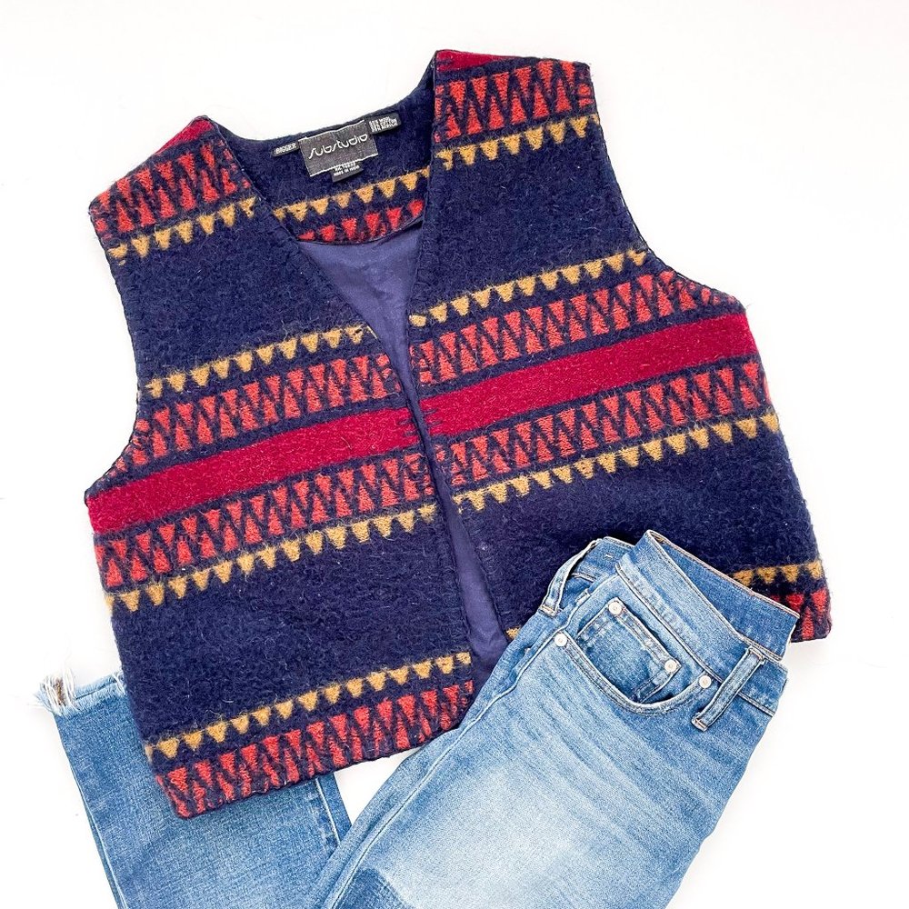 Substudio Southwestern Blanket Vest Wool-Blend